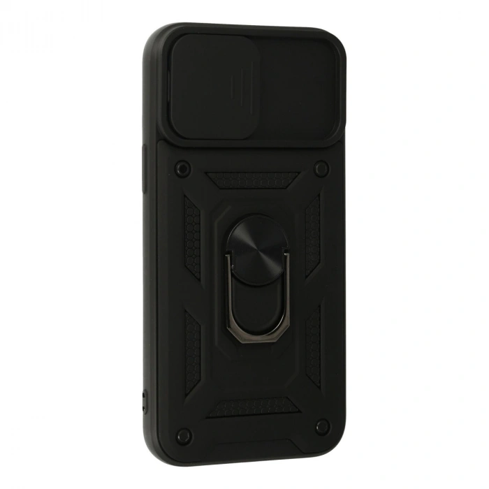 Apple İphone 13 Pro Kılıf Pars Lens Yüzüklü Silikon - Siyah