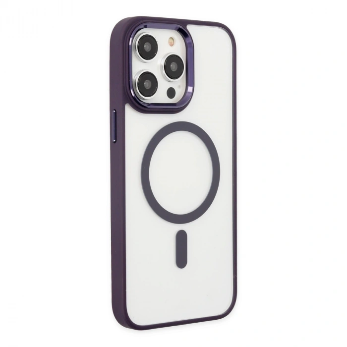 Apple İphone 13 Pro Kılıf Room Magneticsafe Silikon - Derin Mor