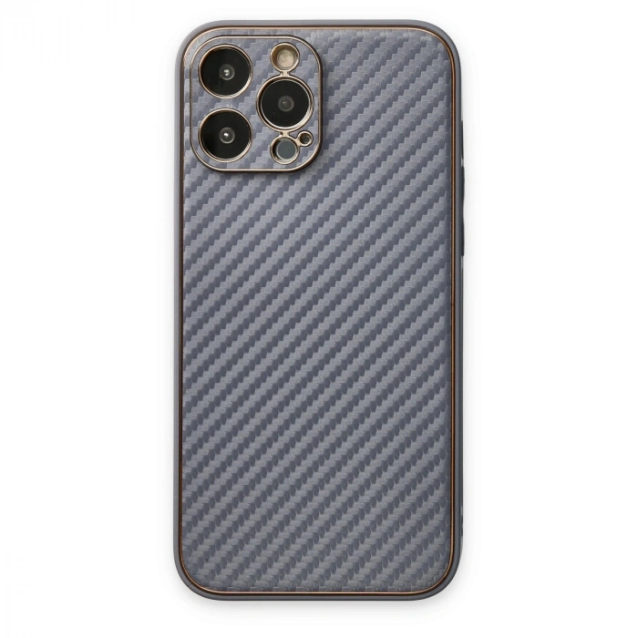 Apple İphone 13 Pro Max Kılıf Coco Karbon Silikon - Gri