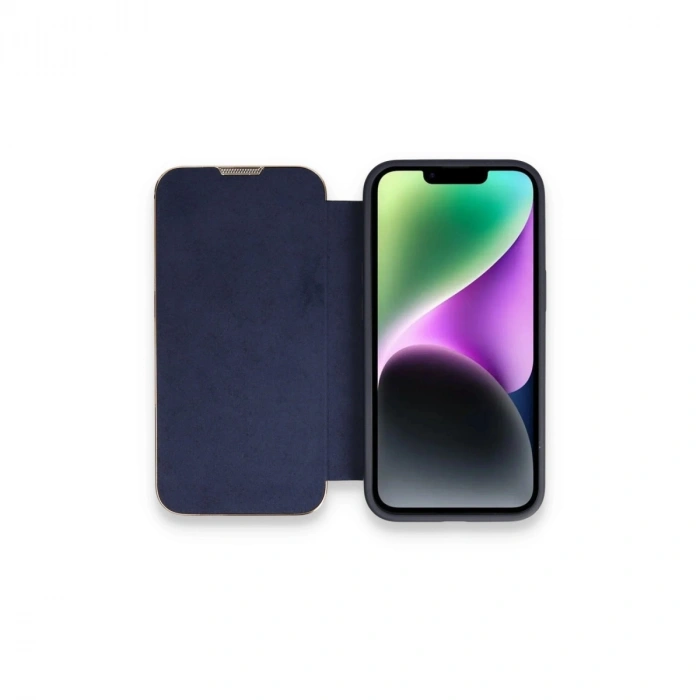 Apple İphone 13 Pro Max Kılıf Dolpin Kapaklı - Lacivert