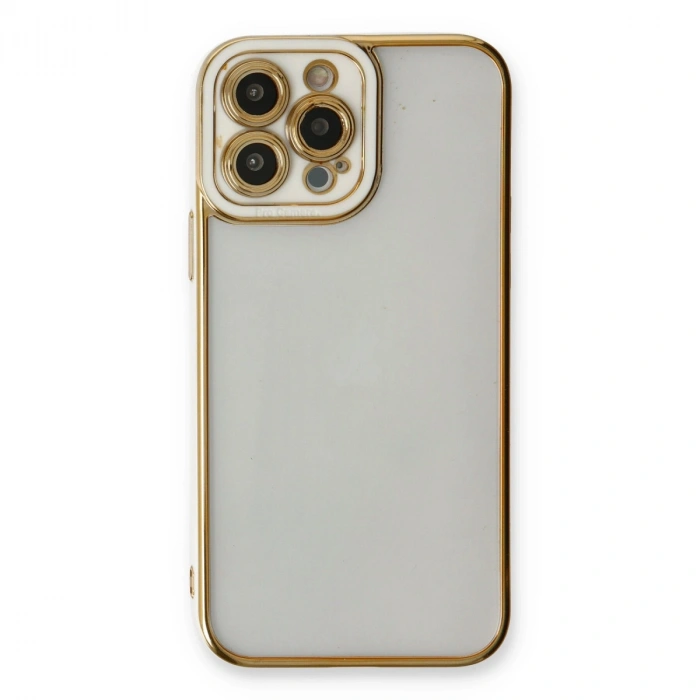 Apple İphone 13 Pro Max Kılıf Liva Lens Silikon - Beyaz