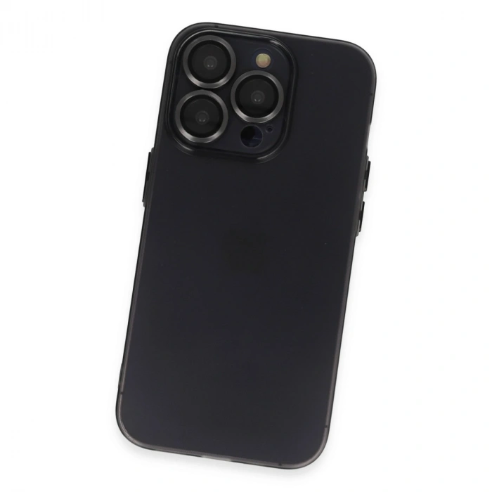 Apple İphone 13 Pro Max Kılıf Luko Lens Silikon - Siyah
