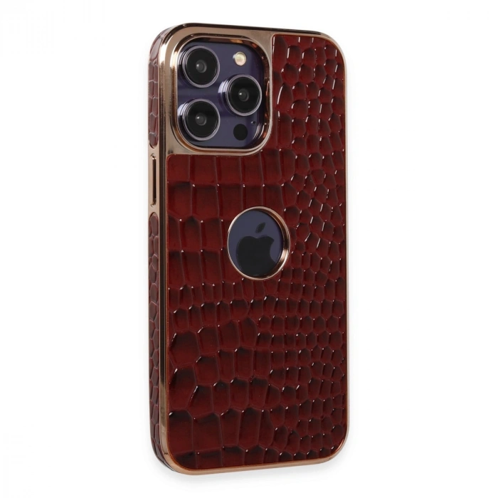 Apple İphone 13 Pro Max Kılıf Snake Kapak - Bordo