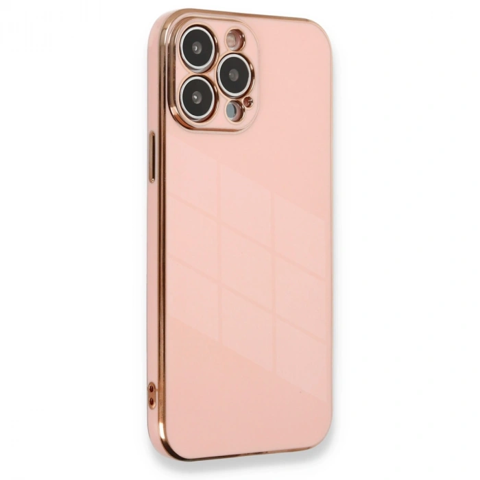 Apple İphone 13 Pro Max Kılıf Volet Silikon - Pembe