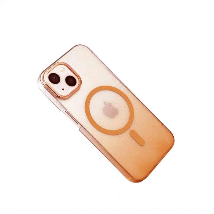 Apple İphone 14 Glossy Magsafe Kapak - Turuncu