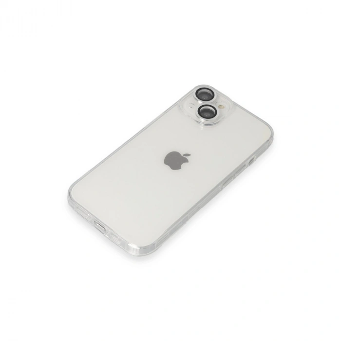 Apple İphone 14 Kılıf Luko Lens Silikon - Gümüş