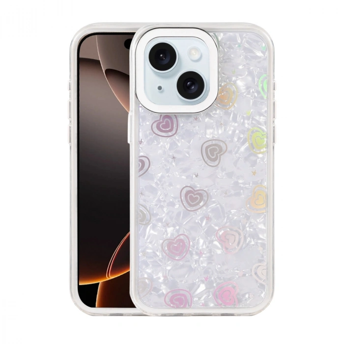 Apple İphone 14 Lumi Desenli Kapak - Beyaz