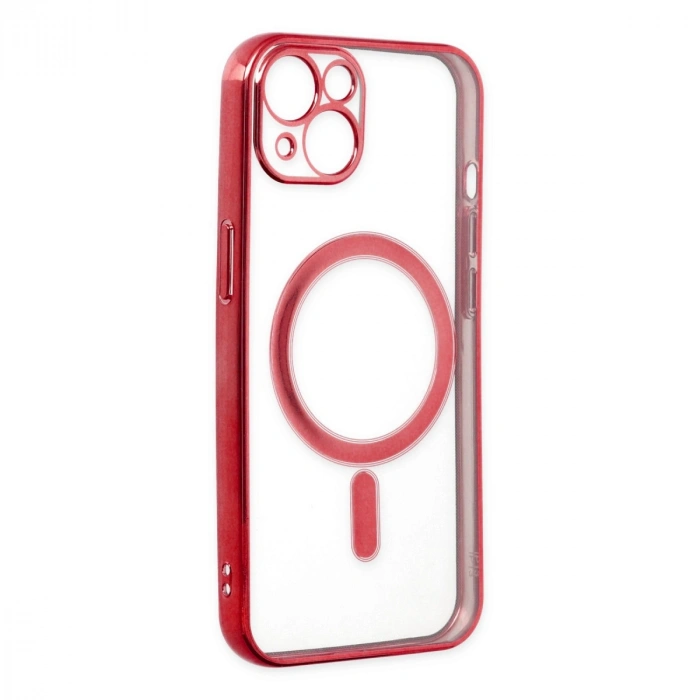 Apple İphone 14 Plus Kılıf Magneticsafe Lazer Silikon - Kırmızı