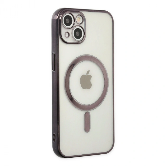 Apple İphone 14 Plus Kılıf Magneticsafe Lazer Silikon - Siyah