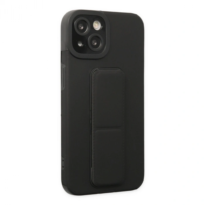 Apple İphone 14 Plus Kılıf Mega Standlı Silikon - Siyah