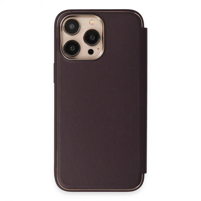 Apple İphone 14 Pro Kılıf Dolpin Kapaklı - Derin Mor