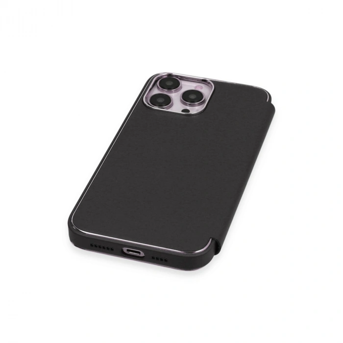 Apple İphone 14 Pro Kılıf Dolpin Kapaklı - Siyah