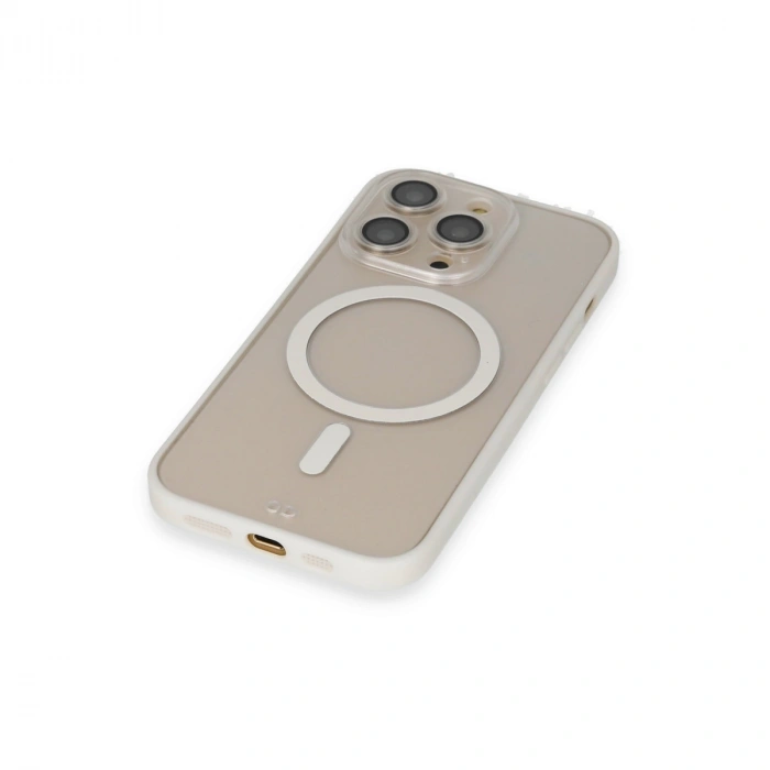 Apple İphone 14 Pro Kılıf Grand Magneticsafe Kapak - Beyaz