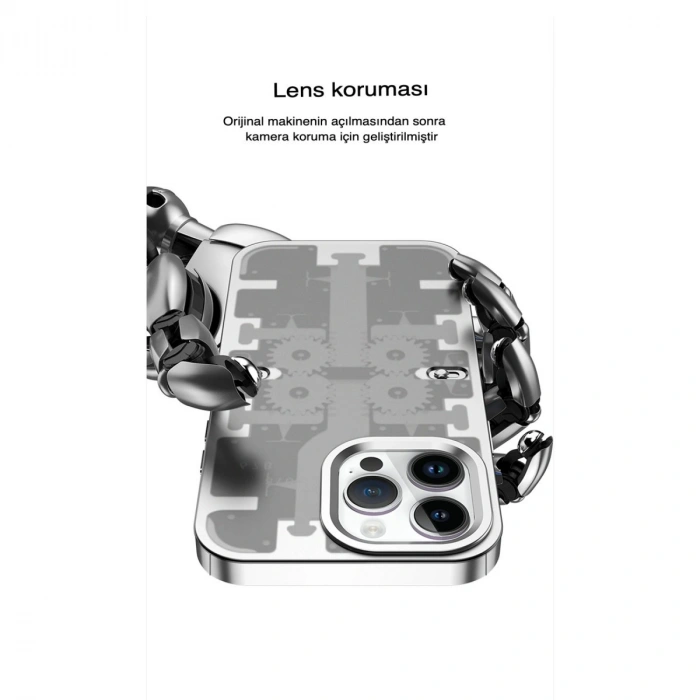 Apple İphone 14 Pro Kılıf Mekanik Bumper Kapak - Siyah