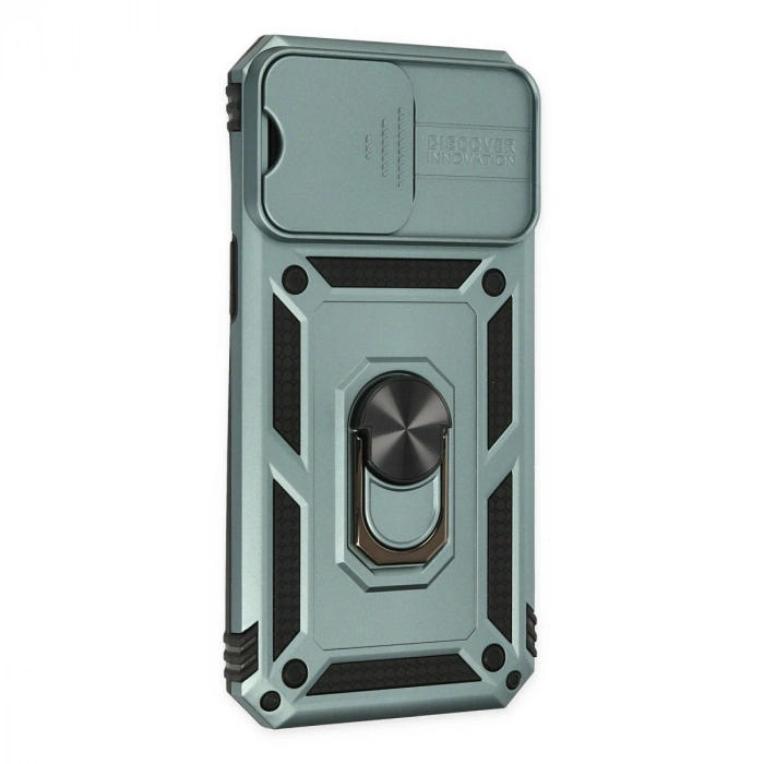 Apple İphone 14 Pro Kılıf Pars Lens Yüzüklü Silikon - Yeşil