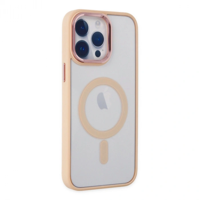 Apple İphone 14 Pro Kılıf Room Magneticsafe Silikon - Pudra