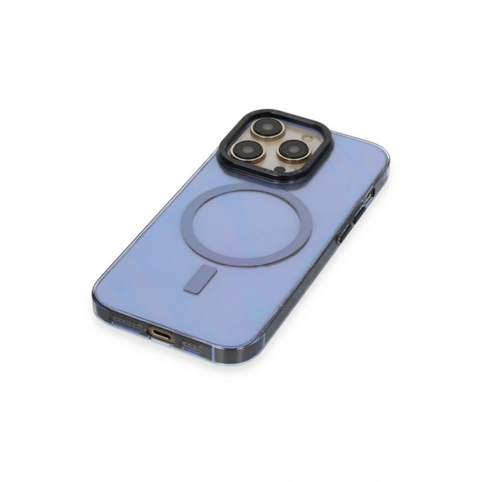 Apple İphone 14 Pro Max Kılıf Anka Pc Magneticsafe Sert Metal Kapak - Sierra Blue