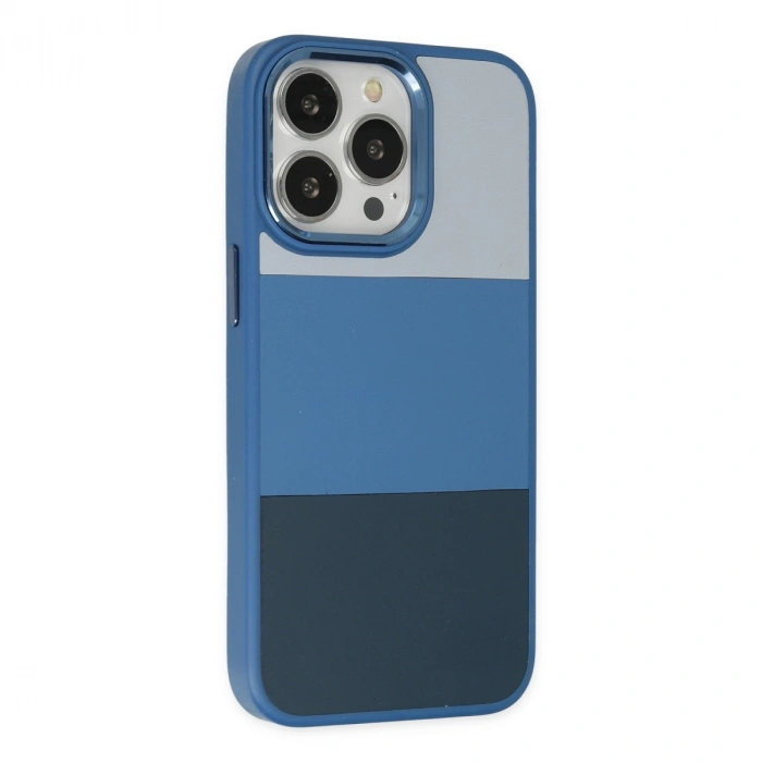 Apple İphone 14 Pro Max Kılıf King Kapak - Açık Mavi-lacivert