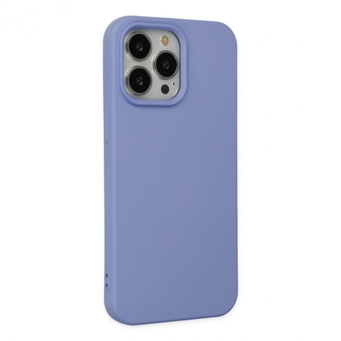 Apple İphone 14 Pro Max Kılıf Nano İçi Kadife Silikon - Lila