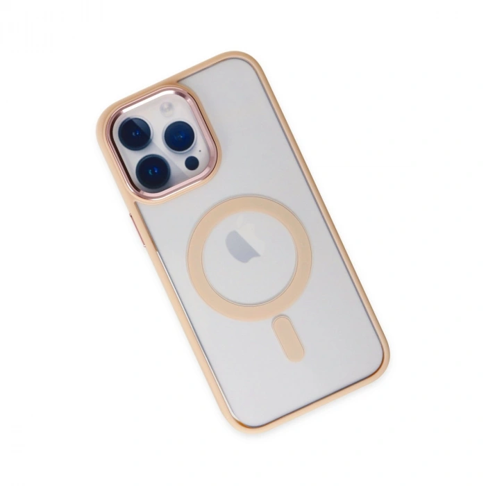 Apple İphone 14 Pro Max Kılıf Room Magneticsafe Silikon - Pudra