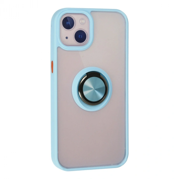 Apple İphone 15 Kılıf Montreal Yüzüklü Silikon Kapak - Buz Mavi
