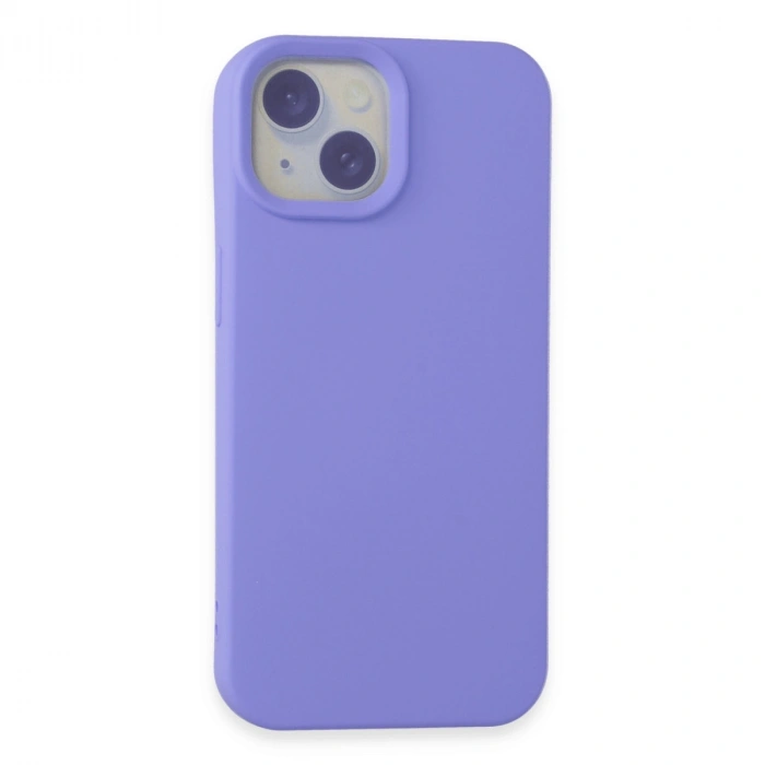 Apple İphone 15 Kılıf Nano İçi Kadife Silikon - Lila