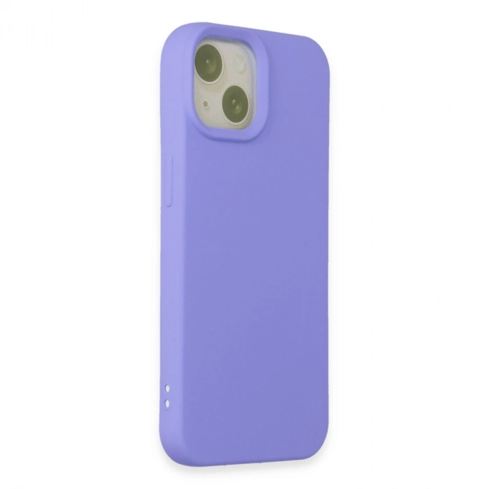 Apple İphone 15 Kılıf Nano İçi Kadife Silikon - Lila