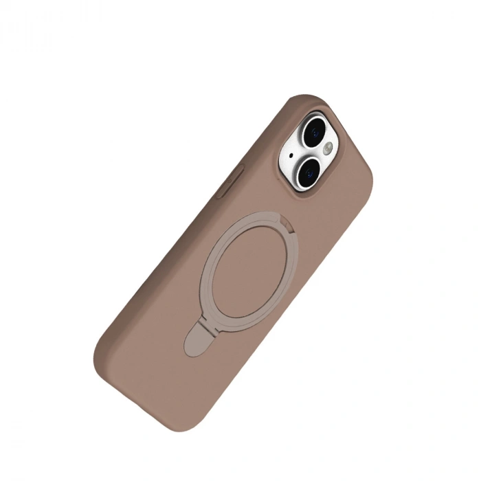 Apple İphone 15 Plus Regal Magsafe Standlı Kapak - Çöl Titanyum