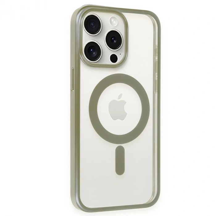 Apple İphone 15 Pro Kılıf Erozi Magsafe Kapak - Gri