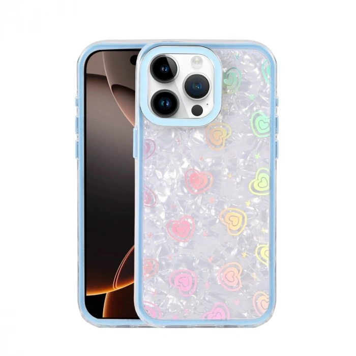 Apple İphone 15 Pro Lumi Desenli Kapak - Mavi