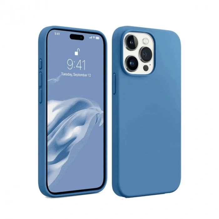 Apple İphone 15 Pro Max Kılıf First Silikon - Mavi