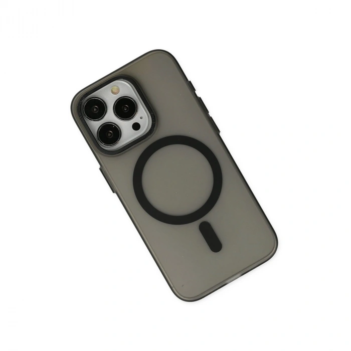Apple İphone 15 Pro Max Kılıf Lodos Magneticsafe Mat Kapak - Siyah