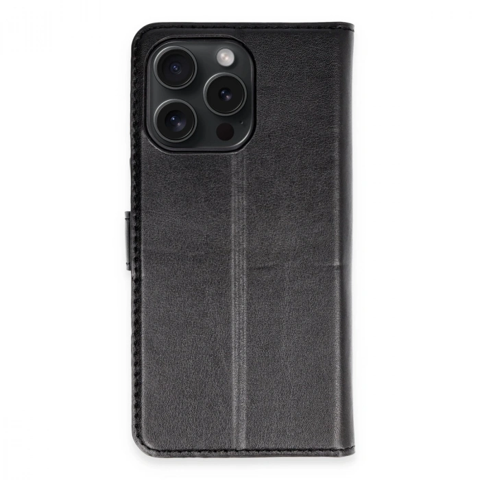 Apple İphone 15 Pro Max Kılıf Trend S Plus Kapaklı Kılıf - Siyah