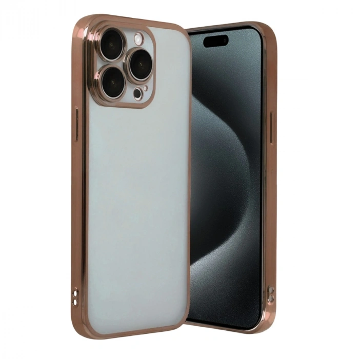 Apple İphone 15 Pro Max Razer Lensli Silikon - Çöl Titanyum