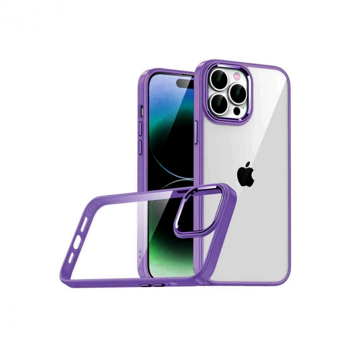 Apple İphone 15 Pro Max Razer Lensli Silikon - Mor