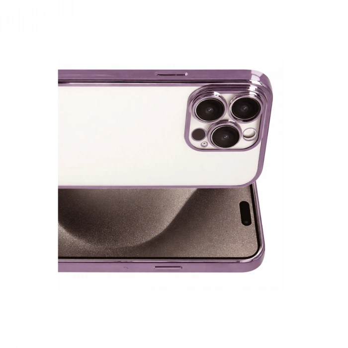 Apple İphone 15 Pro Max Razer Lensli Silikon - Mor