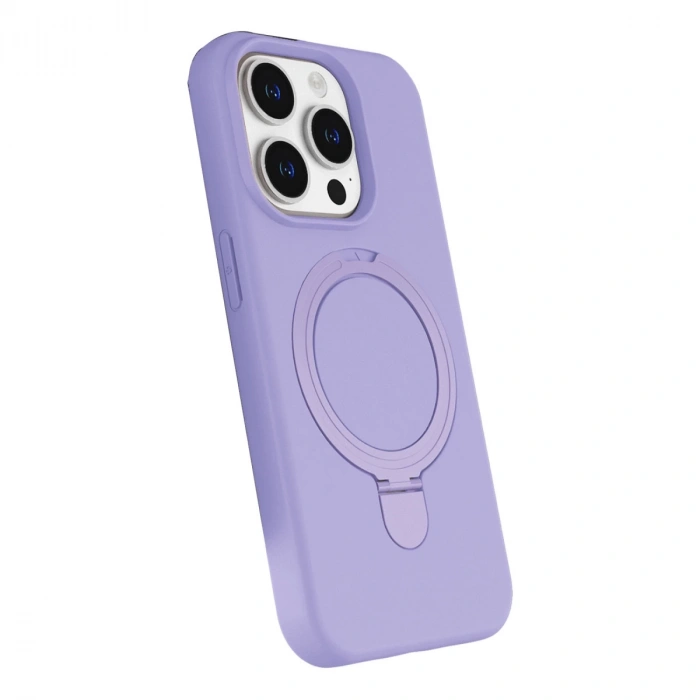 Apple İphone 15 Pro Max Regal Magsafe Standlı Kapak - Lila