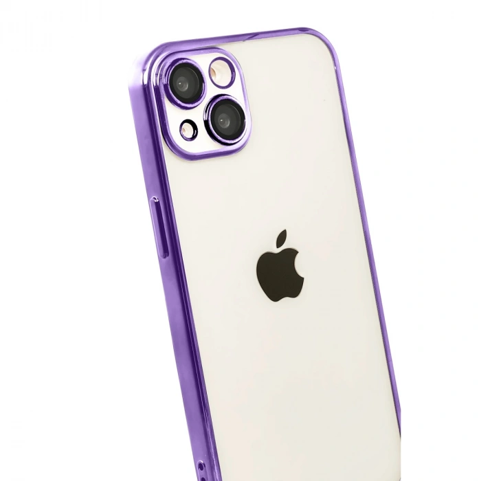 Apple İphone 15 Razer Lensli Silikon - Mor