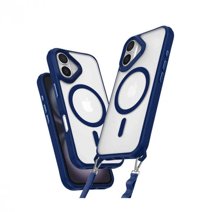 Apple İphone 16 Kılıf Enka Magsafe Silikon Kılıf - Lacivert