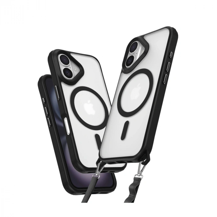 Apple İphone 16 Kılıf Enka Magsafe Silikon Kılıf - Siyah