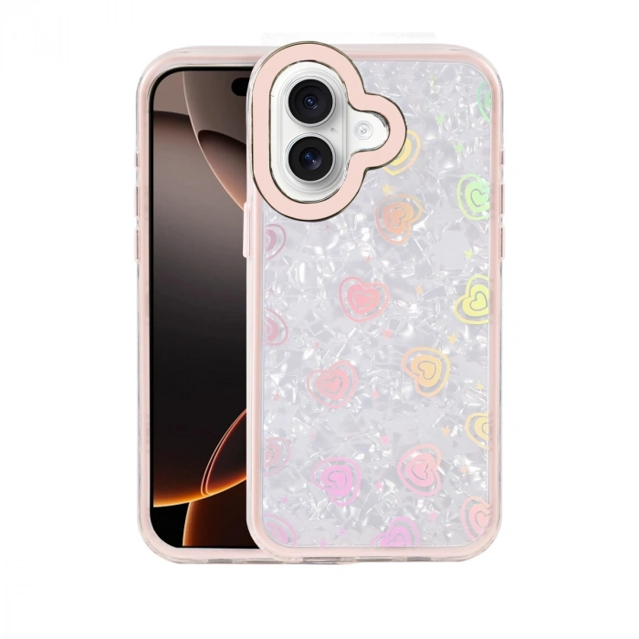 Apple İphone 16 Lumi Desenli Kapak - Pembe