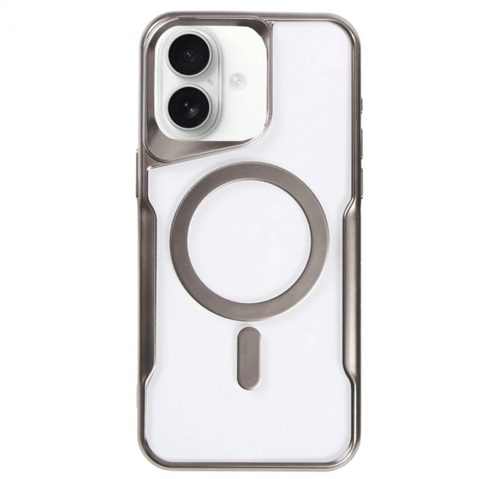 Apple İphone 16 Plus Kılıf Boyi Magsafe Silikon Kapak - Titan Gri