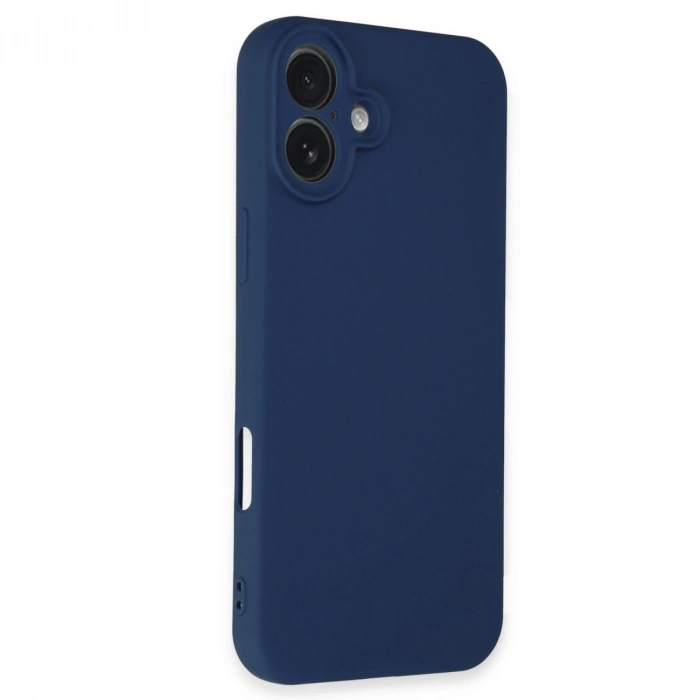 Apple İphone 16 Plus Kılıf Nano İçi Kadife Silikon - Lacivert