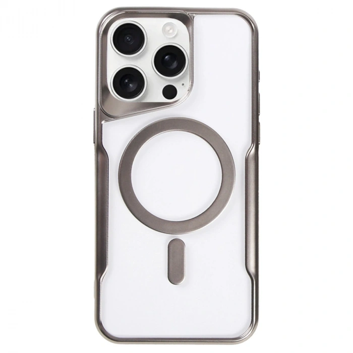 Apple İphone 16 Pro Max Kılıf Boyi Magsafe Silikon Kapak - Titan Gri