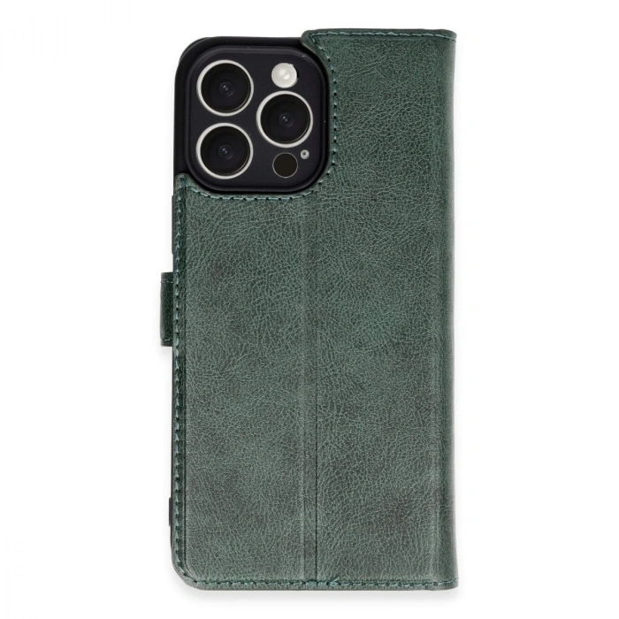 Apple İphone 16 Pro Max Kılıf Trend S Plus Kapaklı Kılıf - Yeşil