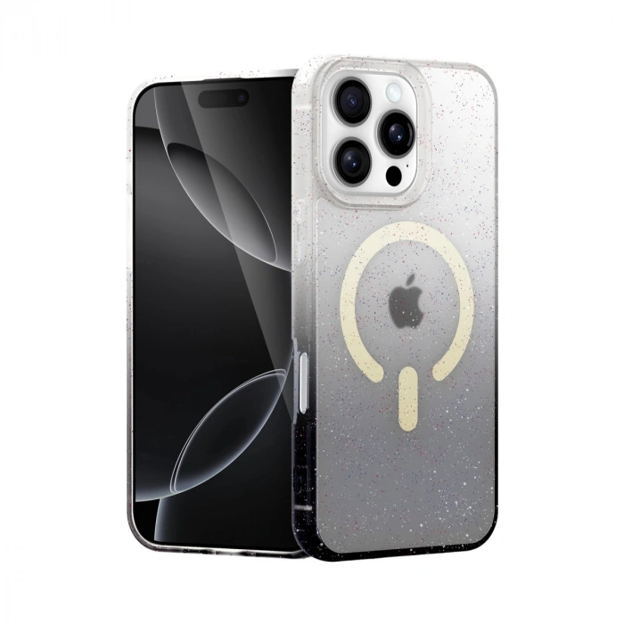Apple İphone 16 Pro Pummel Shiny Magsafe Kapak - Siyah