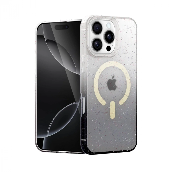 Apple İphone 16 Pro Pummel Shiny Magsafe Kapak - Siyah