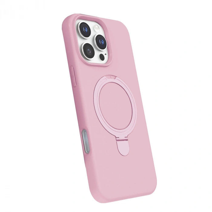 Apple İphone 16 Pro Regal Magsafe Standlı Kapak - Açık Pembe