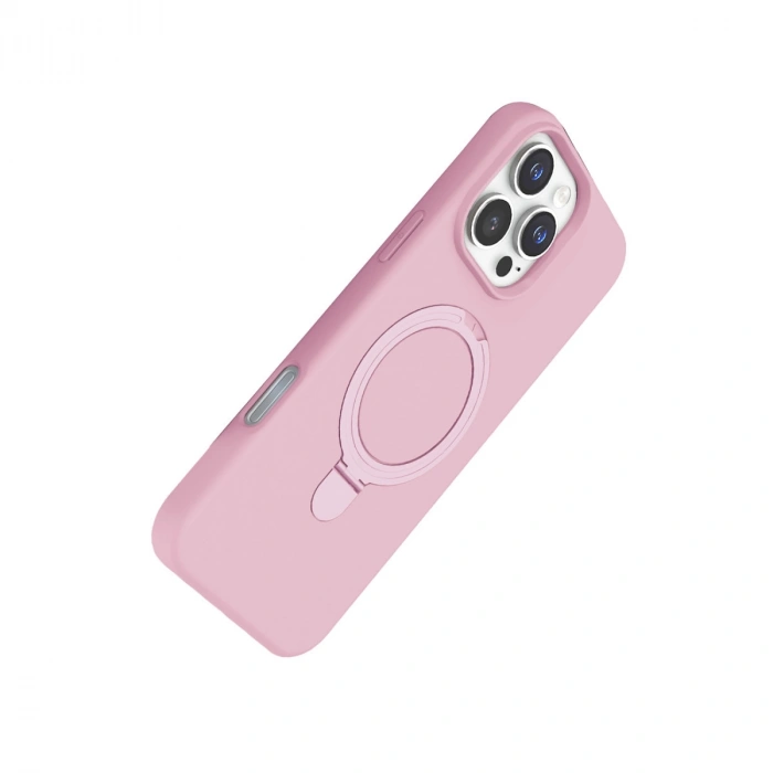 Apple İphone 16 Pro Regal Magsafe Standlı Kapak - Açık Pembe