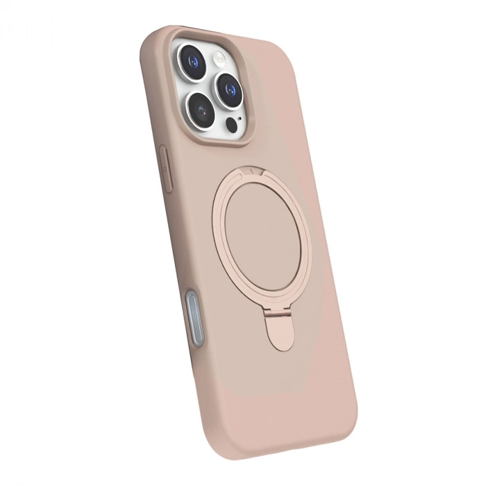 Apple İphone 16 Pro Regal Magsafe Standlı Kapak - Çöl Titanyum